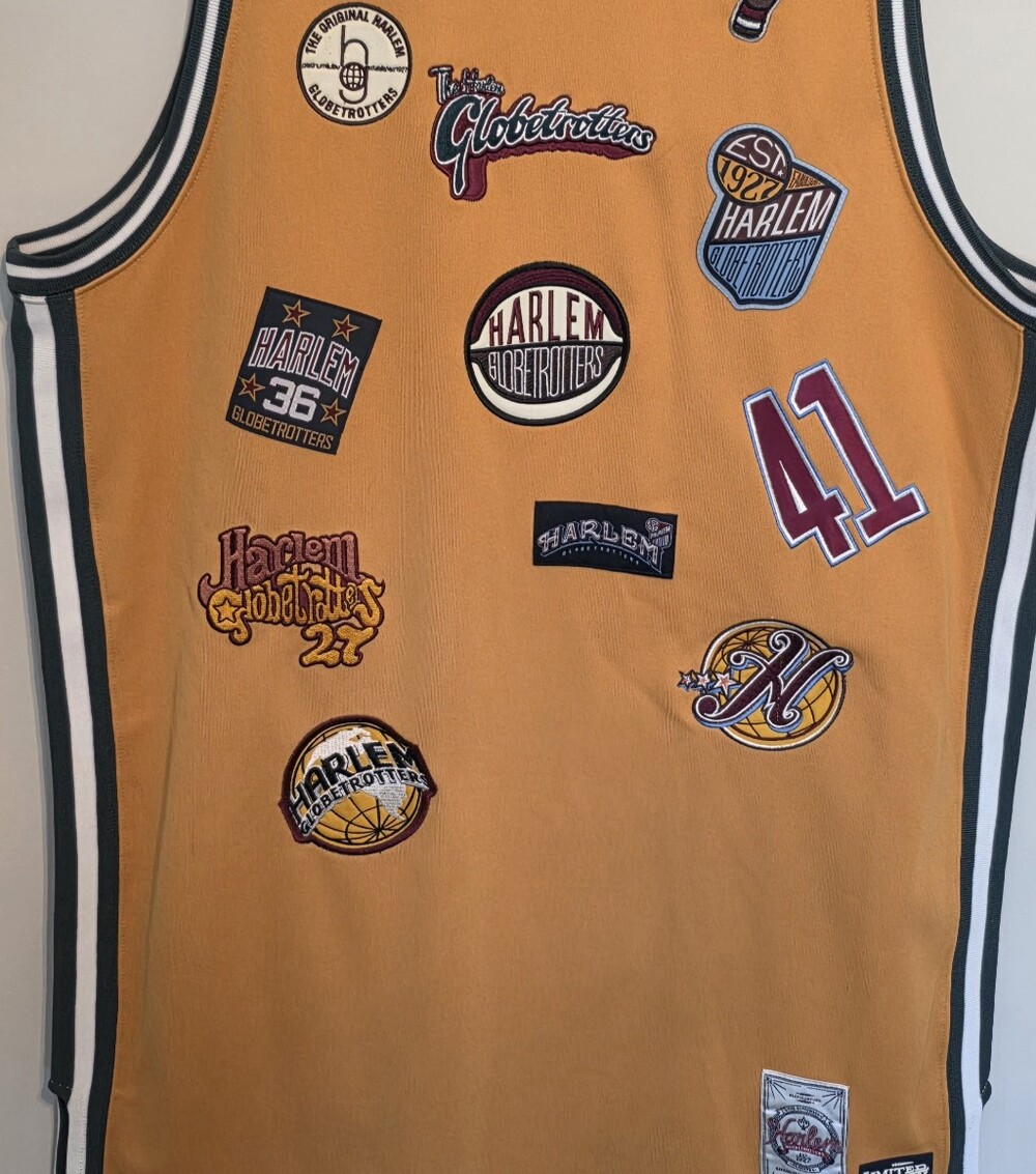 Platinum FUBU Harlem Globetrotters Limited Edition Basketball Jersey #41 L Gold